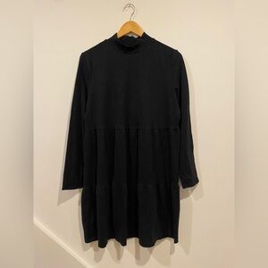 GEORGE Mock neck Babydoll Long Sleeve Tiered Mini Dress